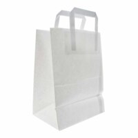 Torba papierowa z uchem płaskim biała 32X22X24,5 -  Opakowania papierowe