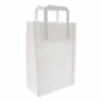 Torba papierowa z uchem płaskim biała 22X11X31 -  Opakowania papierowe