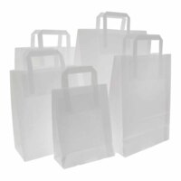 Torba papierowa z uchem płaskim biała 22X11X31 -  Opakowania papierowe