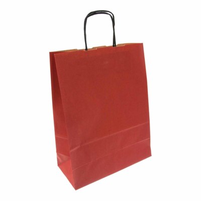 Torba papierowa z uchwytem sznurkowym czerwona 25X11X32 