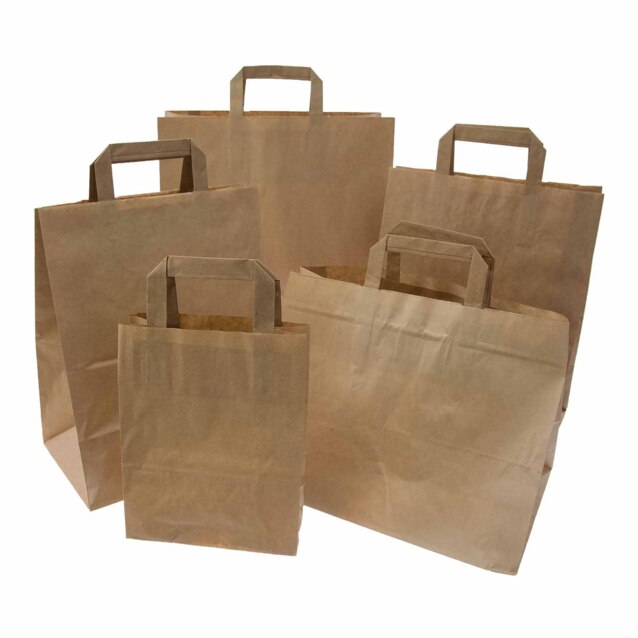 Torba papierowa z uchem płaskim biała 32X16X40